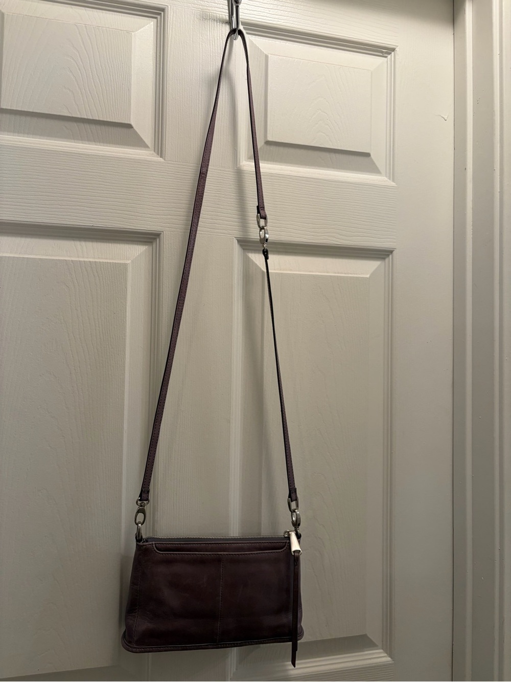 HOBO Genuine Leather Crossbody Bag Muted Plum Convertible Floral Lining